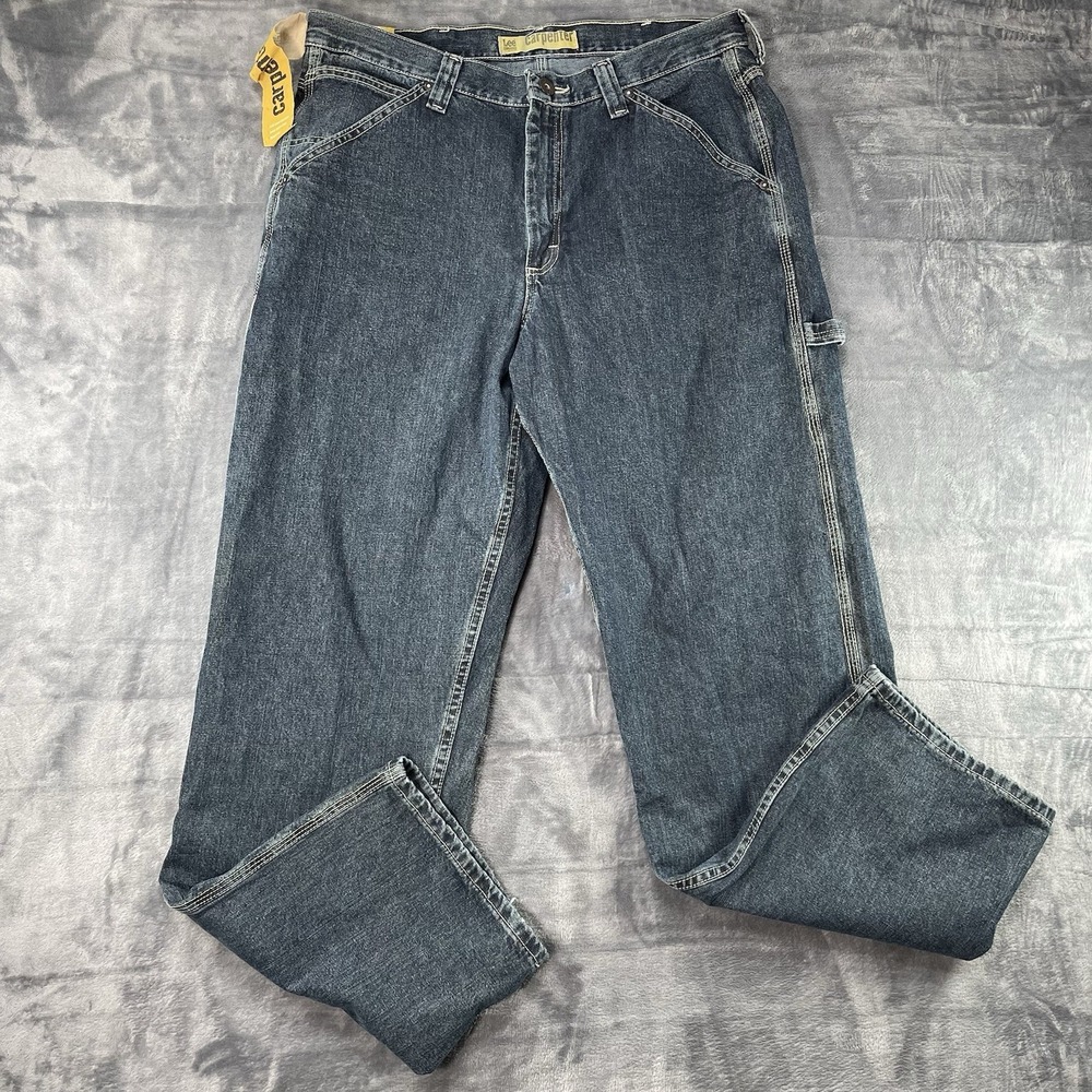 Vintage Y2K Lee Dungarees Carpenter Jeans 36x34 Worn Stone Relaxed Straight NWT